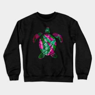 Pink and Green Watercolor Sea Turtle Crewneck Sweatshirt